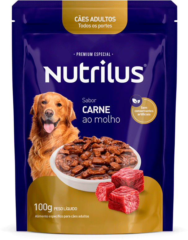 Ração Úmida Nutrilus Sabor Carne para Cães Adultos - 100g