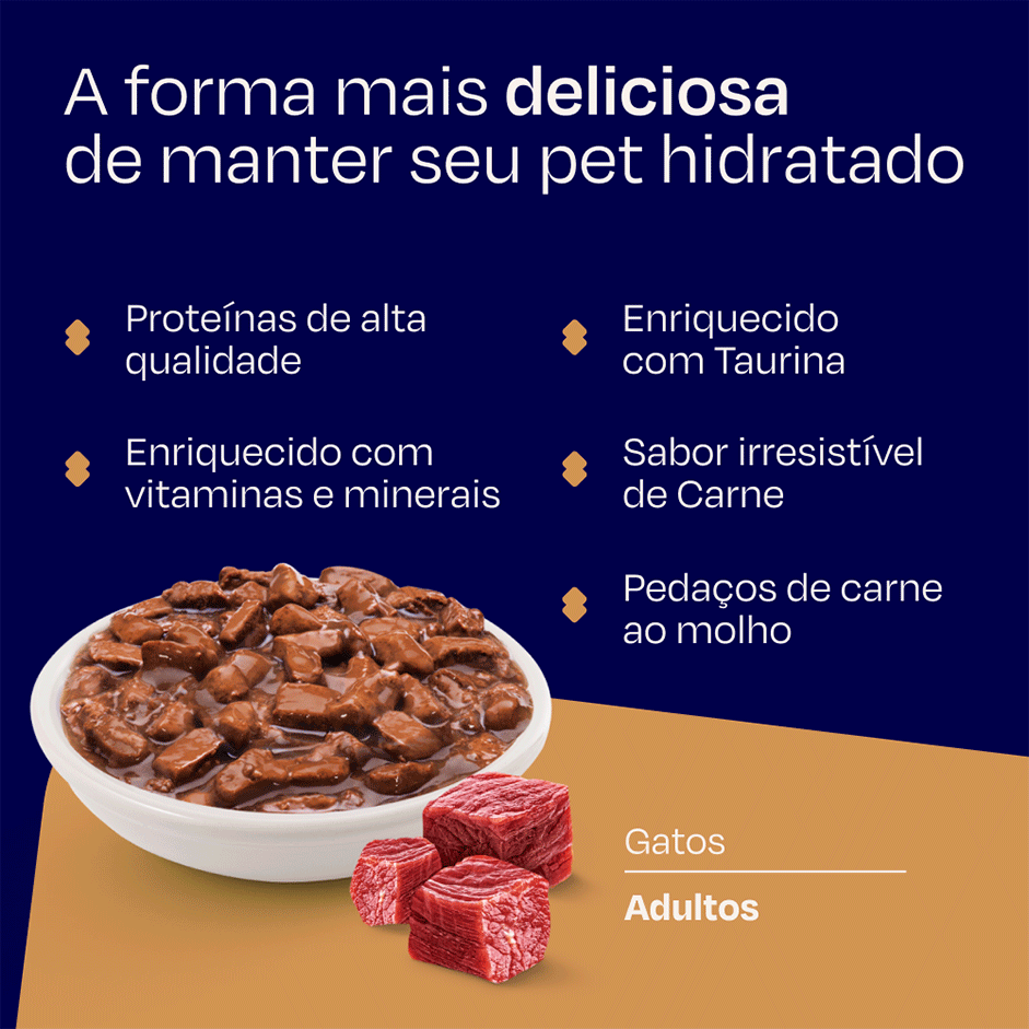Ração Úmida Nutrilus Sabor Carne para Gatos Adultos - 85 g