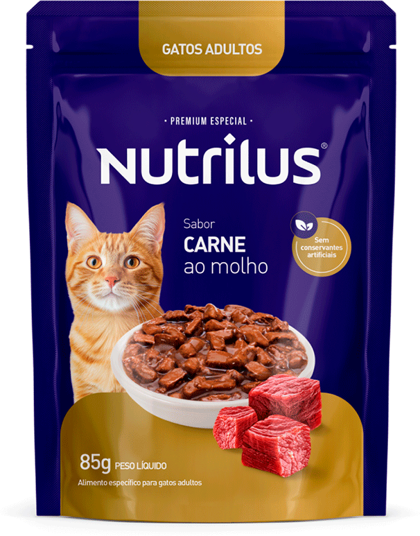 Ração Úmida Nutrilus Sabor Carne para Gatos Adultos - 85 g