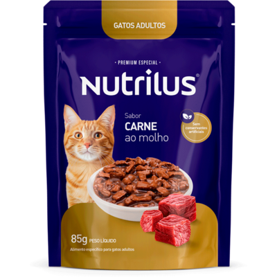 Ração Úmida Nutrilus Sabor Carne para Gatos01