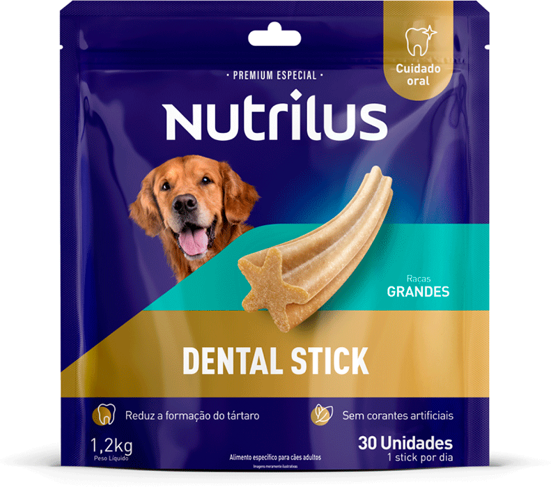 Petisco Nutrilus Dental Stick para Cães Adultos Porte Grande - 30 Unidades