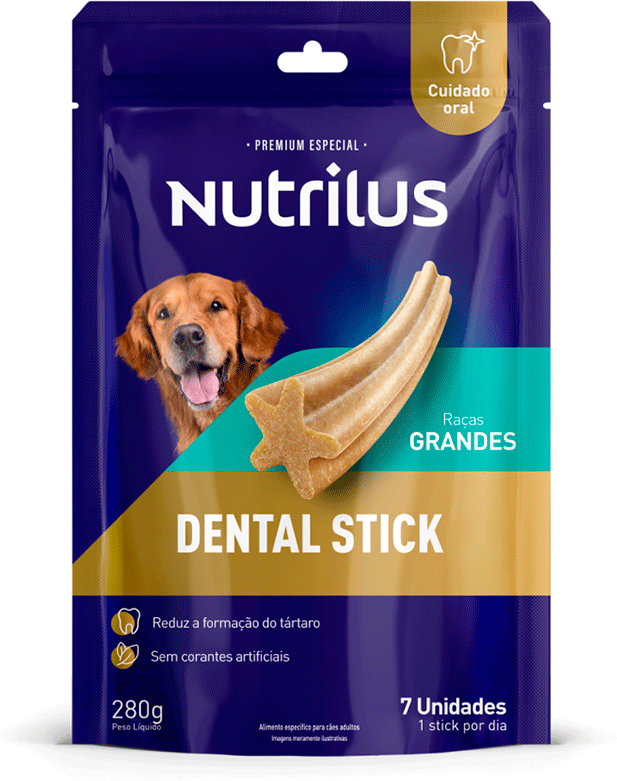 Petisco Nutrilus Dental Stick para Cães Adultos Porte Grande - 7 Unidades