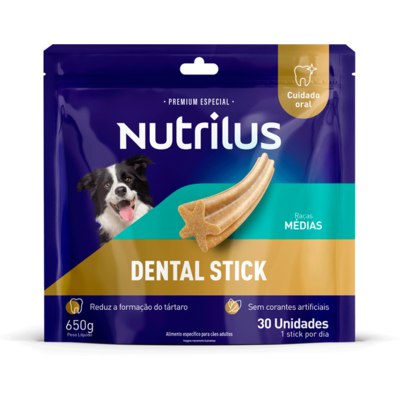 Petisco Nutrilus Dental Stick para Cães Adultos Porte Médio01