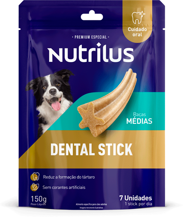 Petisco Nutrilus Dental Stick para Cães Adultos Porte Médio - 7 Unidades