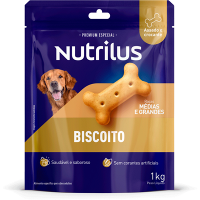 Biscoito Nutrilus para Cães Adultos Porte Médio e Grande