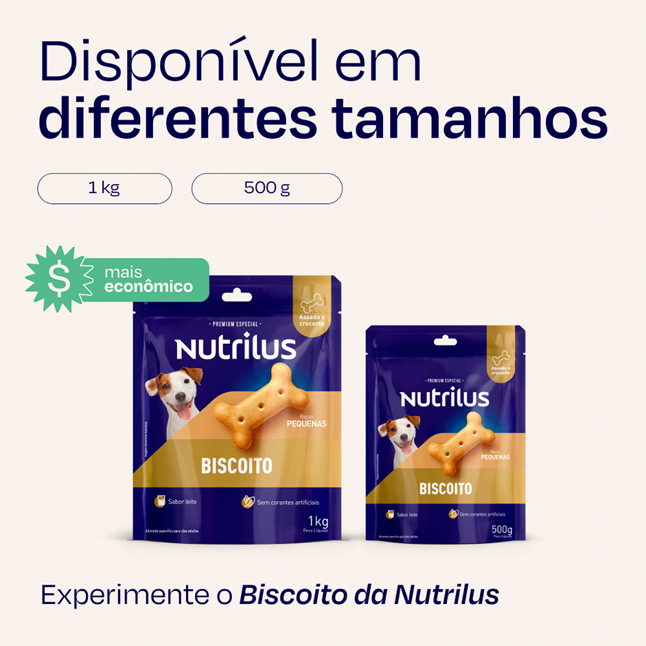Biscoito Nutrilus para Cães Adultos Porte Pequeno - 500 g