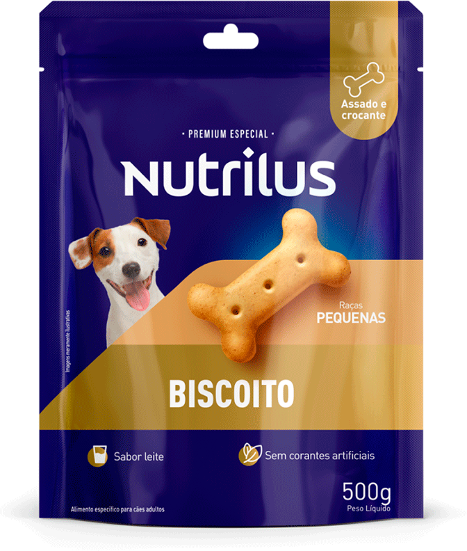Biscoito Nutrilus para Cães Adultos Porte Pequeno - 500 g
