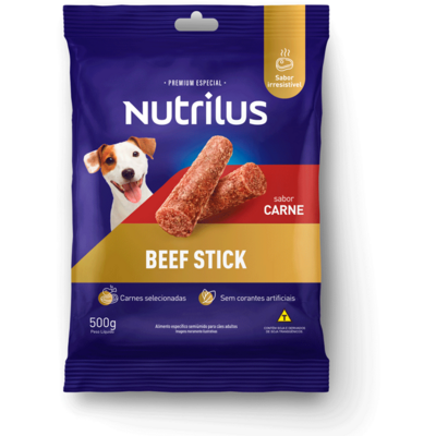 Bifinho Nutrilus Mini Stick para Cães Adultos Sabor Carne