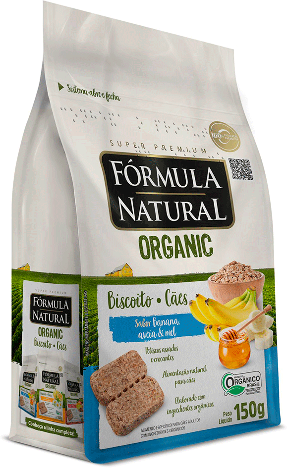 Biscoito Fórmula Natural Organic para Cães Adultos Sabor Banana Aveia e Mel - 150g