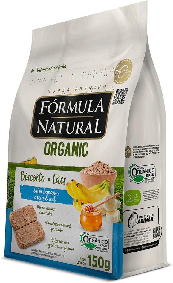 Biscoito Fórmula Natural Organic para Cães Adultos Sabor Banana Aveia e Mel - 150g