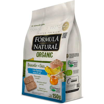 Biscoito Fórmula Natural Organic para Cães Adultos Sabor Banana Aveia e Mel
