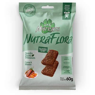 Snacks Nutrats Nutraflora para Cães Adultos sabor Carne e Mamão