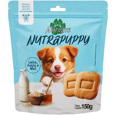 Biscoito Nutrats Nutrapuppy para Cães Filhotes sabor Leite e Vegetais