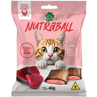 Petisco Nutrats Nutraball Nuggets Bola de Belo para Gatos sabor Atum