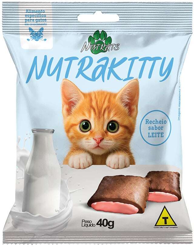 Petisco Nutrats Nutrakitty Nuggets para Gatos Filhotes sabor Leite - 40 g