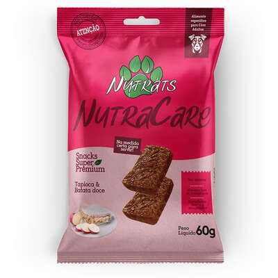 Snacks Nutrats Nutracare para Cães Adultos sabor Tapioca e Batata Doce