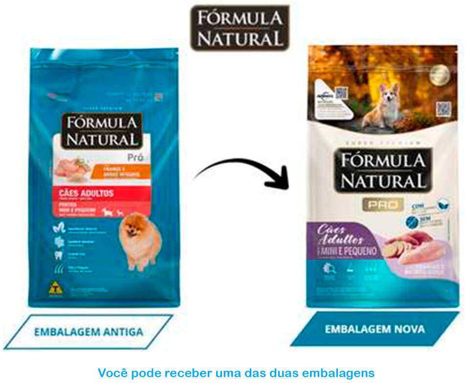 Ração Seca Fórmula Natural Pró para Cães Adultos Raças Minis e Pequenas Sabor Frango e Batata Doce - 2,5Kg