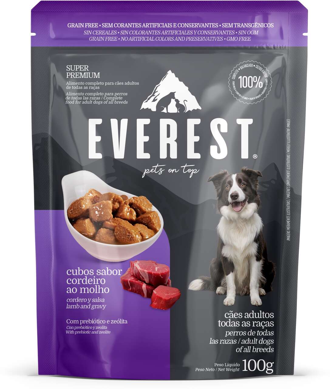 Ração Úmida Everest para Cães Adultos sabor Cordeiro - 100 g