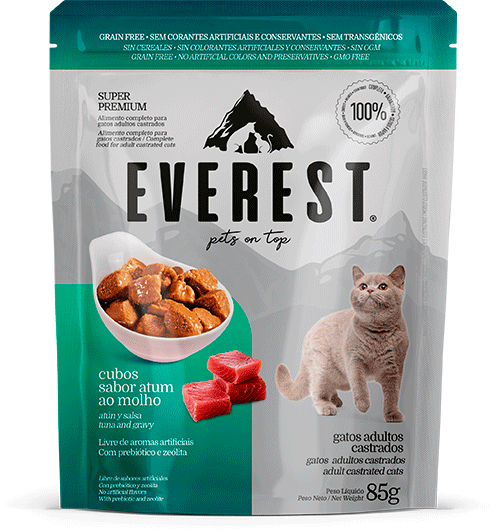 Ração Úmida Everest para Gatos Castrados sabor Atum - 85 g