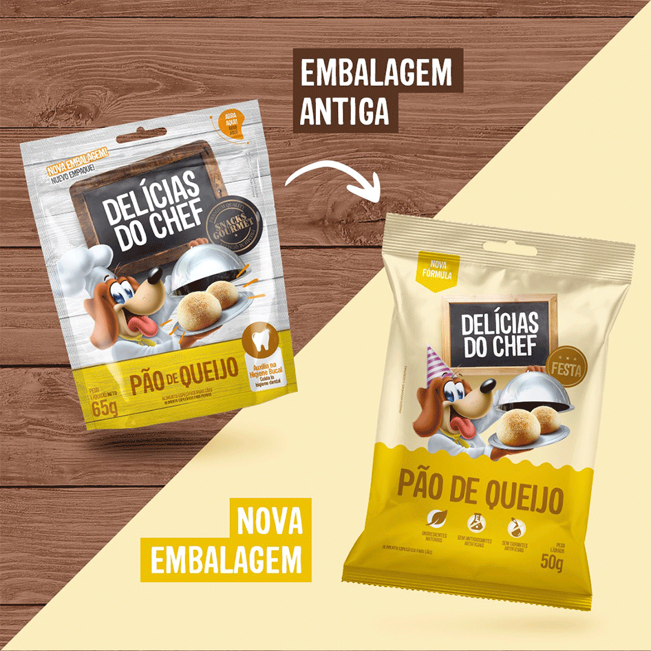 Petisco Petitos para Cães Adultos Sabor Pão de Queijo - 50 g