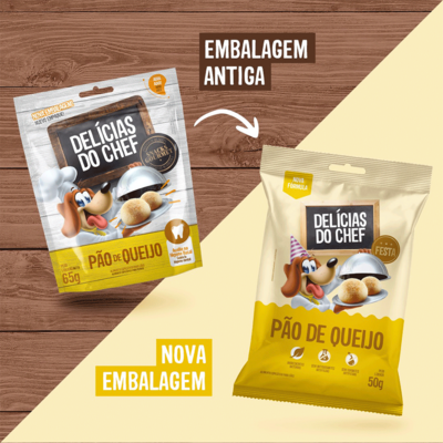 Petisco Petitos para Cães Adultos Sabor Pão de Queijo