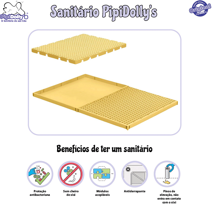 Sanitário Pipidollys Candy Color Creme para Cães - Tam. Único