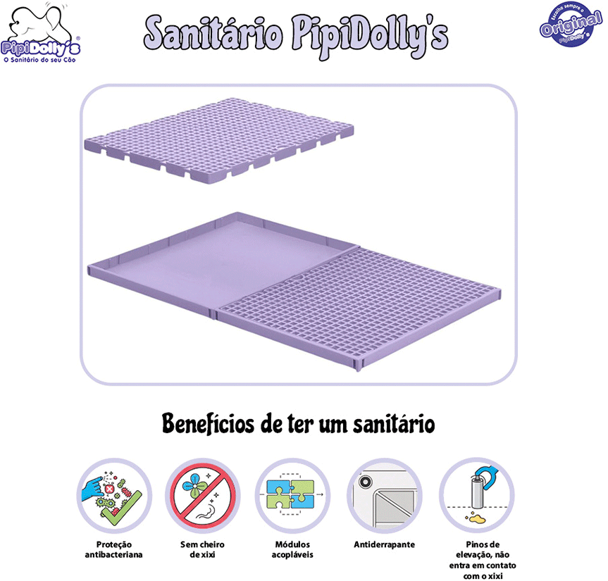 Sanitário Pipidollys Candy Color Lilás para Cães - Tam. Único