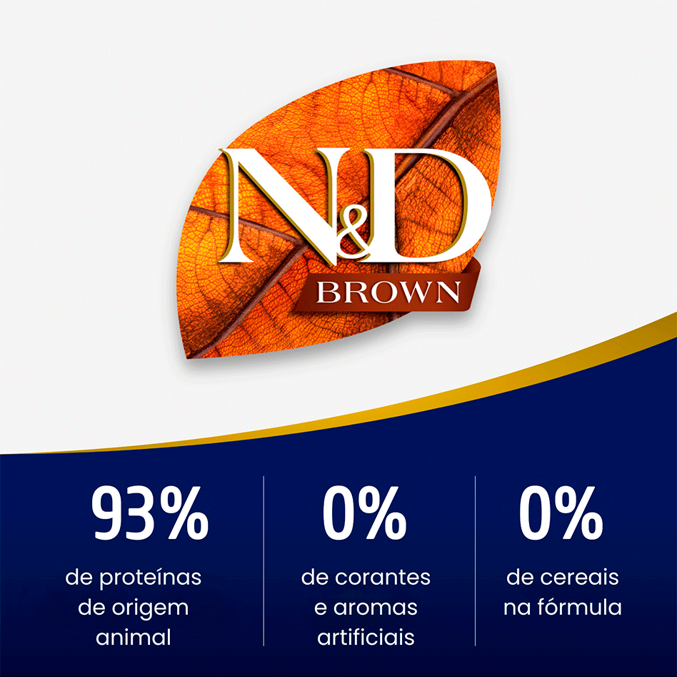 Ração Seca N&D Brown Cordeiro, Spirulina e Cenoura para Cães Adultos de Raças Minis - 2Kg