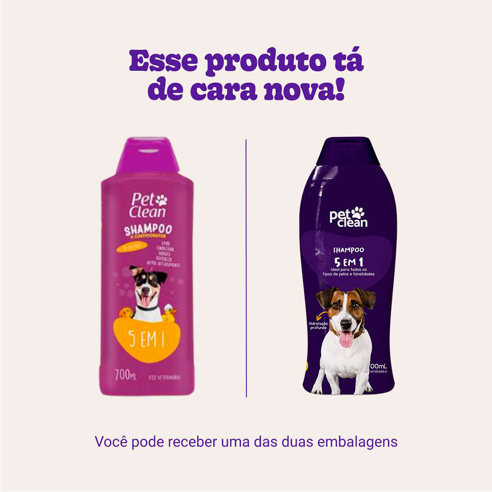 Shampoo Pet Clean 5 em 1 para Cães e Gatos - 700 mL