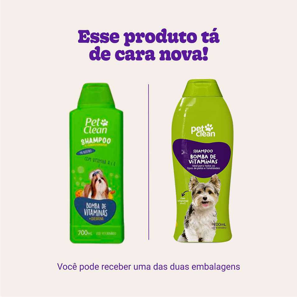 Shampoo Pet Clean Bomba de Vitaminas para Cães e Gatos - 700 mL