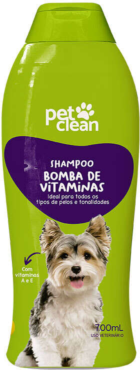 Shampoo Pet Clean Bomba de Vitaminas para Cães e Gatos - 700 mL