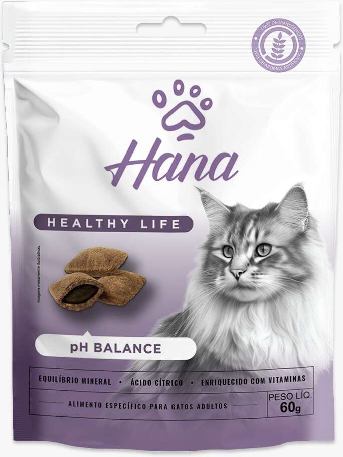 Snack Hana Healthy Life para Gatos Adultos Sabor Fígado Controle Urinário - 60g