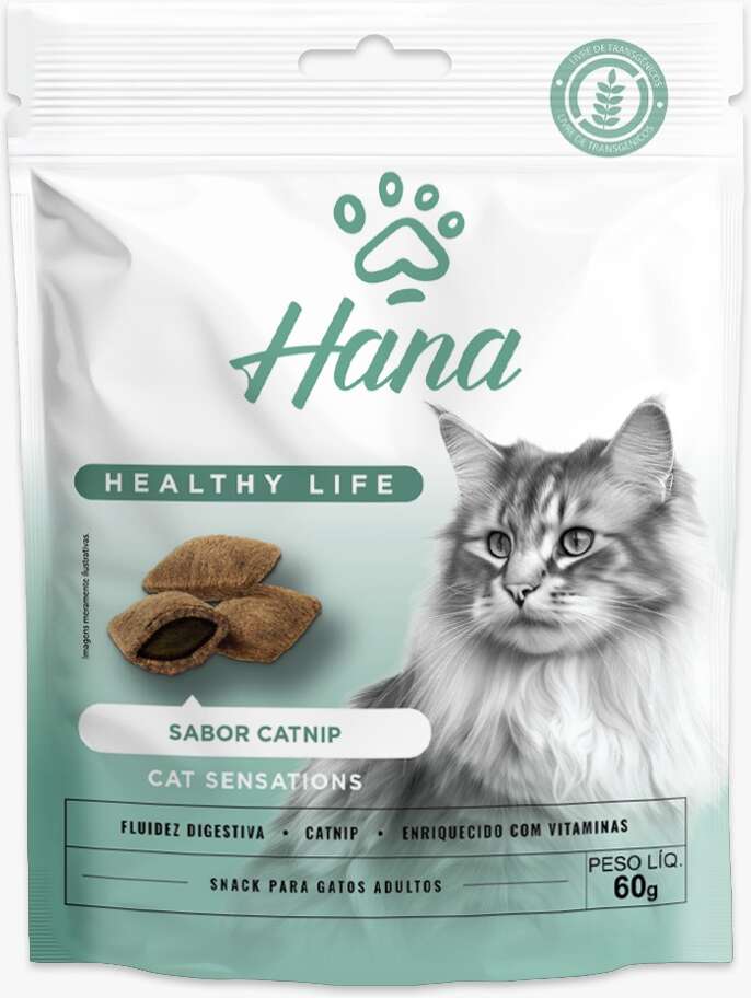 Snack Hana Healthy Life para Gatos Adultos Sabor Catnip - 60g