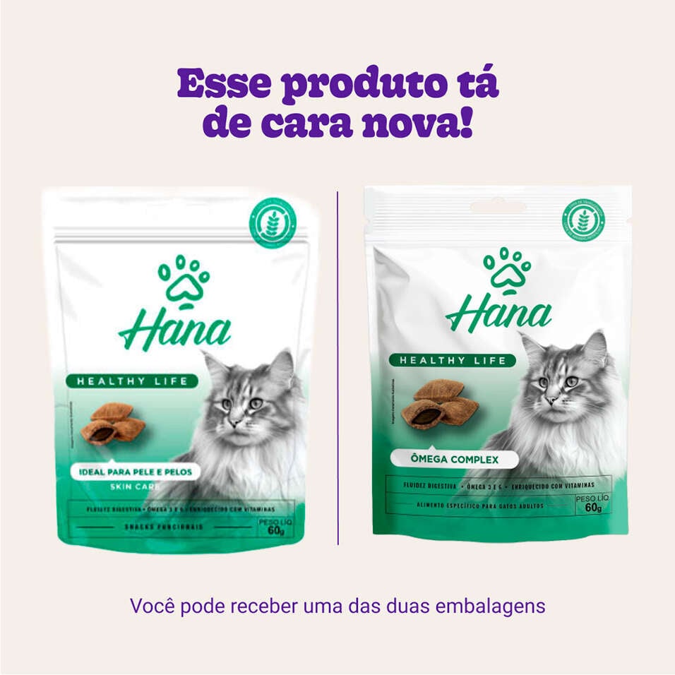 Snack Hana Healthy Life para Gatos Adultos Sabor Fígado Pele e Pelos Saudáveis - 60g