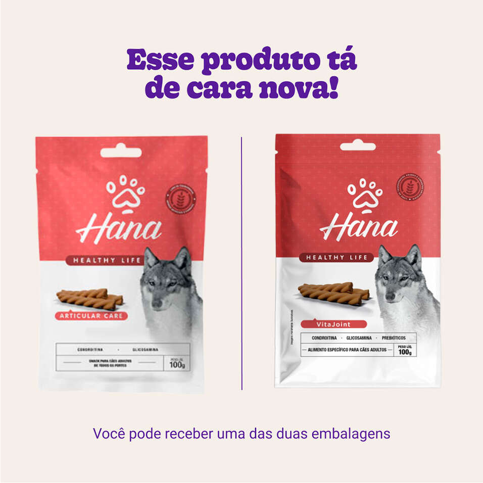 Snack Hana Healthy Life para Cães Adultos Sabor Frango Proteção Articular - 100g