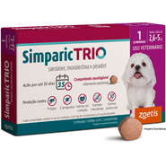 Antipulgas Simparic Trio 6 mg para Cães de 2,6 a 5Kg - 1 Comprimido