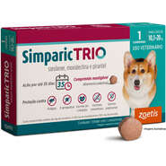 Antipulgas Simparic Trio 24 mg para Cães de 10,1 a 20Kg - 1 Comprimido