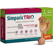 Antipulgas Zoetis Simparic Trio 48 mg para Cães de 20,1Kg a 40Kg - 1 Comprimido