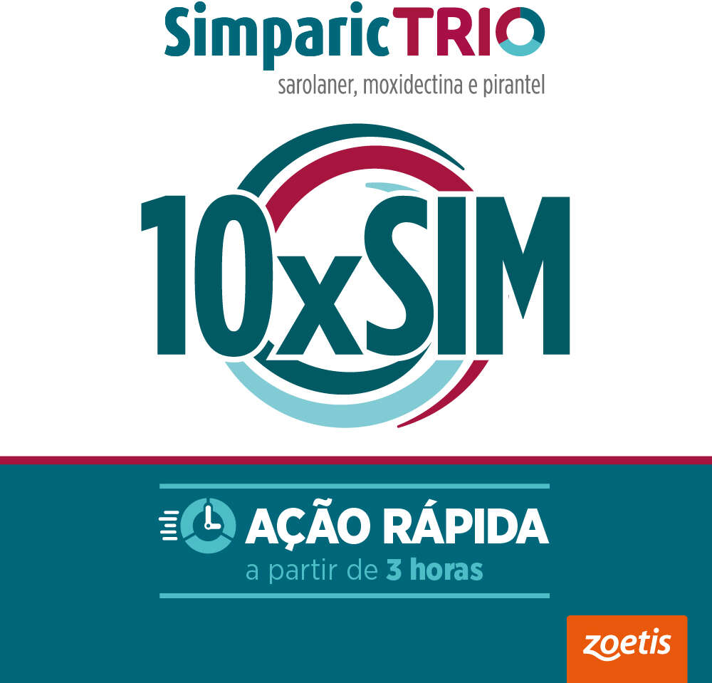 Antipulgas Simparic Trio 6 mg para Cães de 2,6 a 5Kg - 1 Comprimido
