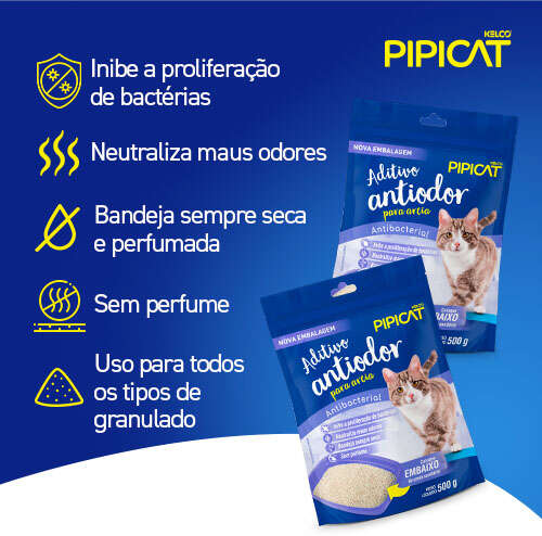 Aditivo Antiodor Kelco Pipicat Antibacterial - 500 g