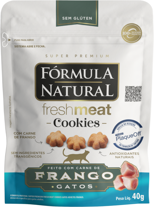 Cookies Fórmula Natural Fresh Meat para Gatos sabor Frango - 40 g