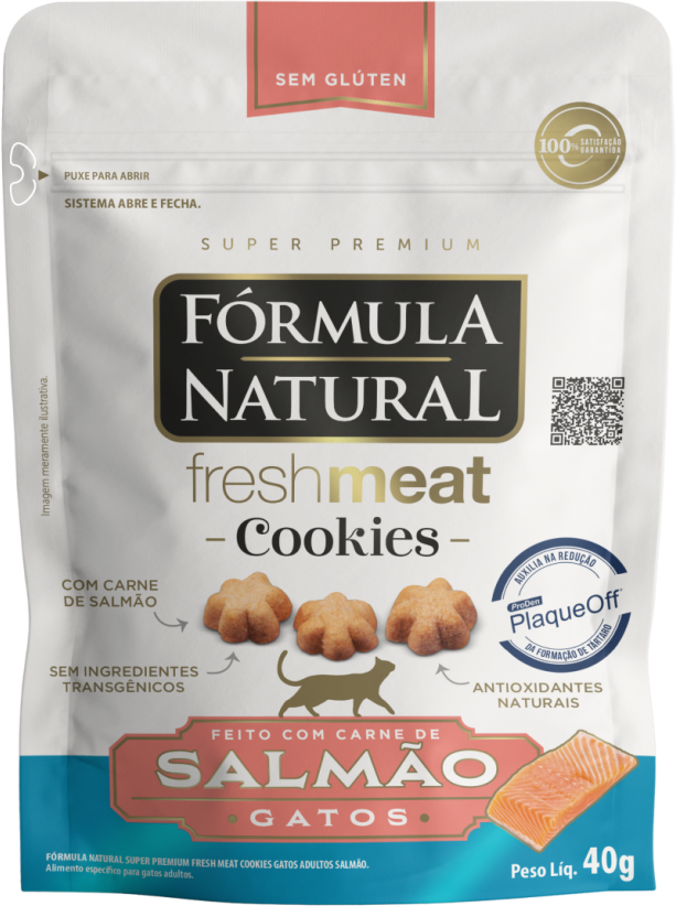 Cookies Fórmula Natural Fresh Meat para Gatos sabor Salmão - 40 g