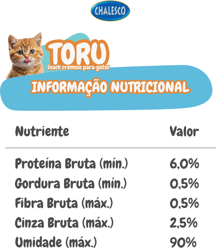Petisco Cremoso Chalesco Toru para Gatos Adultos sabor Salmão - 1 Pacote (4 Unidades)