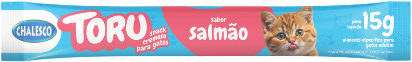 Petisco Cremoso Chalesco Toru para Gatos Adultos sabor Salmão - 1 Pacote (4 Unidades)