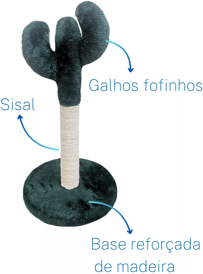 Brinquedo Arranhador Chalesco Cactus Cinza - Tam. Único