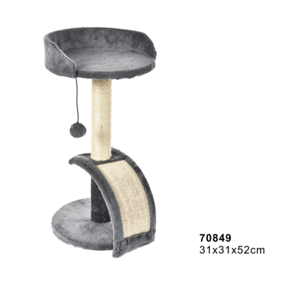 Brinquedo Arranhador Chalesco com Suporte Cinza
