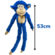 Brinquedo Pelúcia Chalesco Macaco Long Plush Azul para Cães