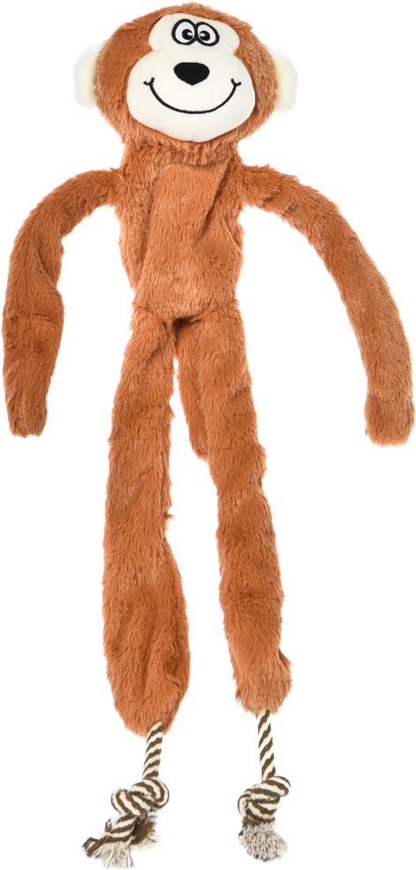 Brinquedo Pelúcia Chalesco Macaco Long Plush Marrom para Cães - Tam. Único