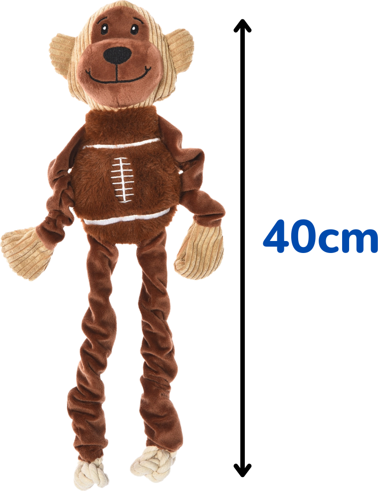 Brinquedo Pelúcia Chalesco Macaquinho Fofo Marrom para Cães - Tam. Único