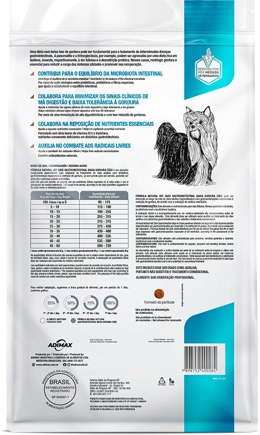 Ração Seca Fórmula Natural Vet Care Gastrointestinal Baixa Gordura para Cães - 10,1Kg